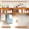 Wall-Mount Teak Wood Bathroom Shelf with 2 Tiers and Towel Bar